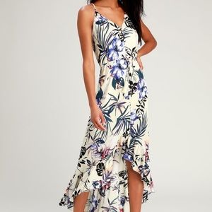Lulus midi tropical high low dress